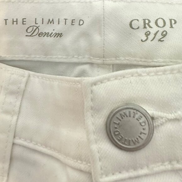 The Limited Cropped White Mid-Rise Denim Jeans Size 4 - Picture 3 of 5